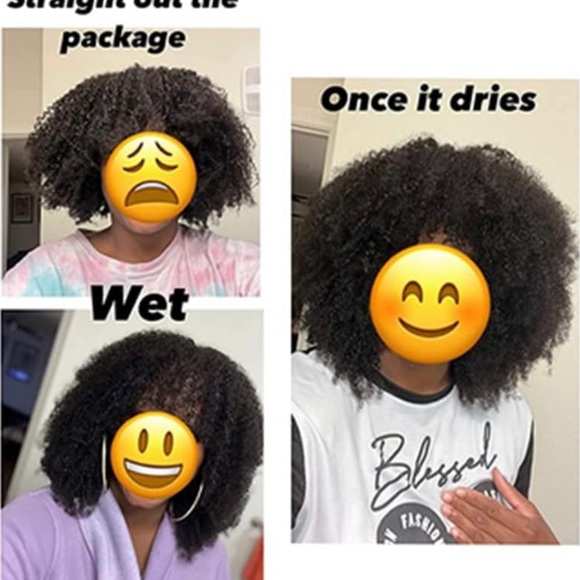 ARUKIHAIR Afro Kinky Curly Wig Bang 200Density Virgin Brazilian Human Hair 22 in - Picture 3 of 13